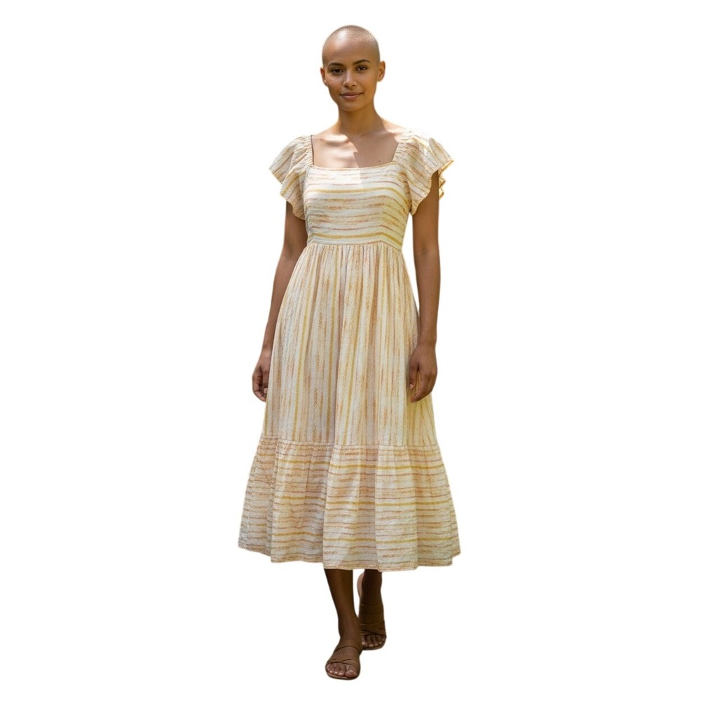 Olivia James The Label/Tuckernuck yellow/white maxi dress, M, romantic, feminine